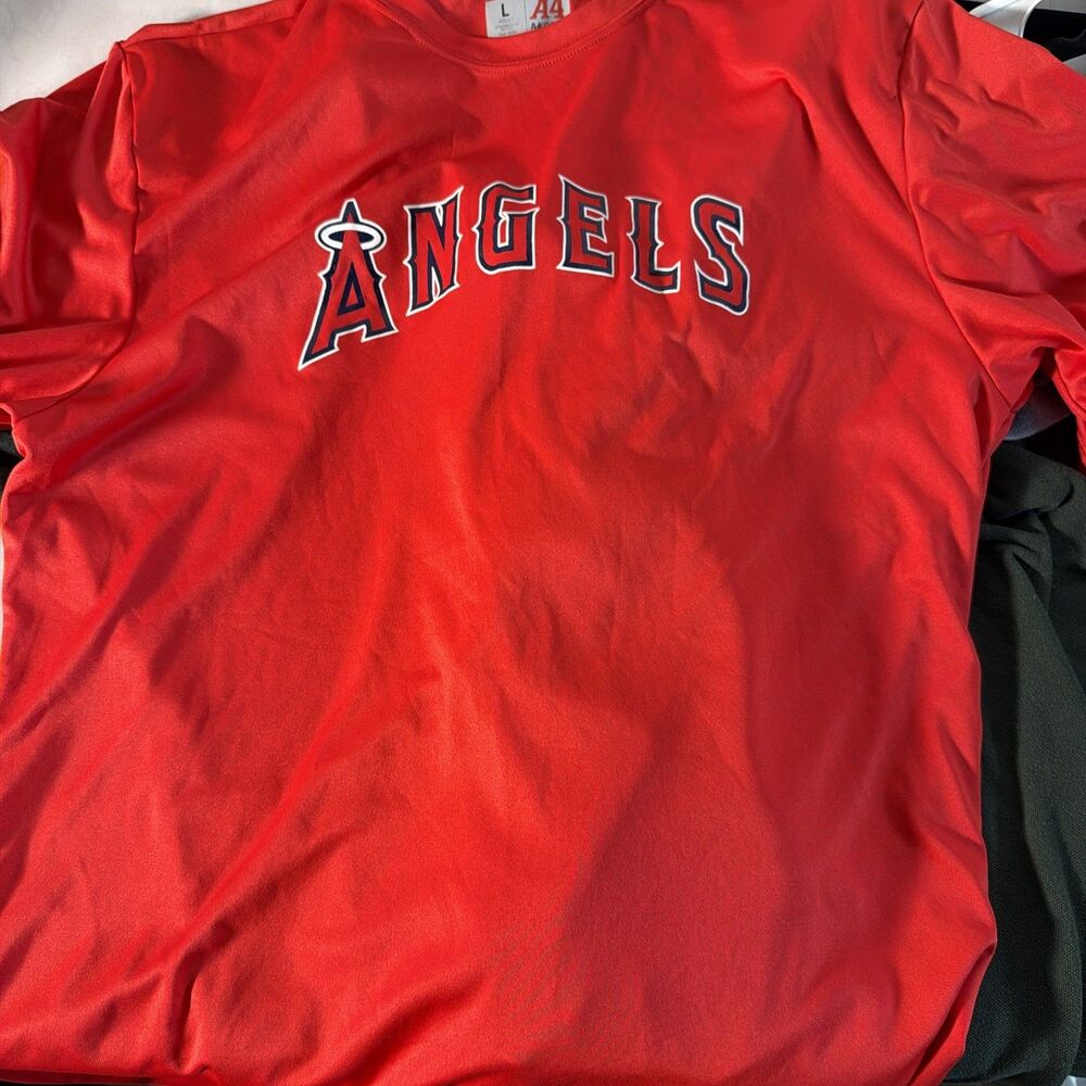 Angels A4 Short Sleeve Shirt Men's Red Used Large